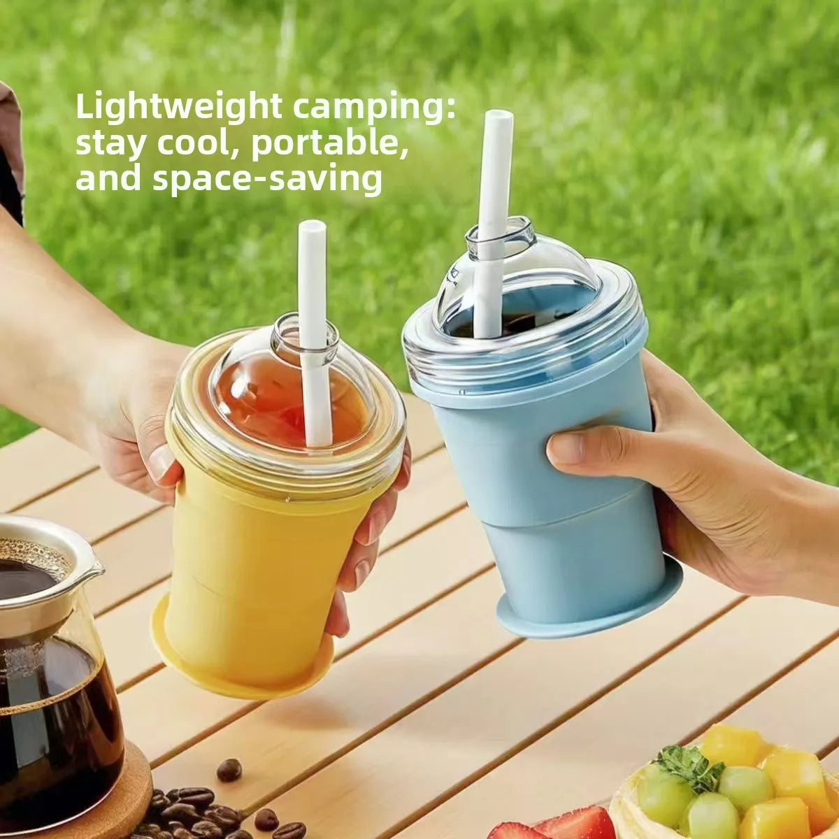 Foldable Silicone Ice Ball Maker Cup Ice Mold for Whiskey Cocktails Large Sphere Easy Release Reusable Freezer Travel Mug