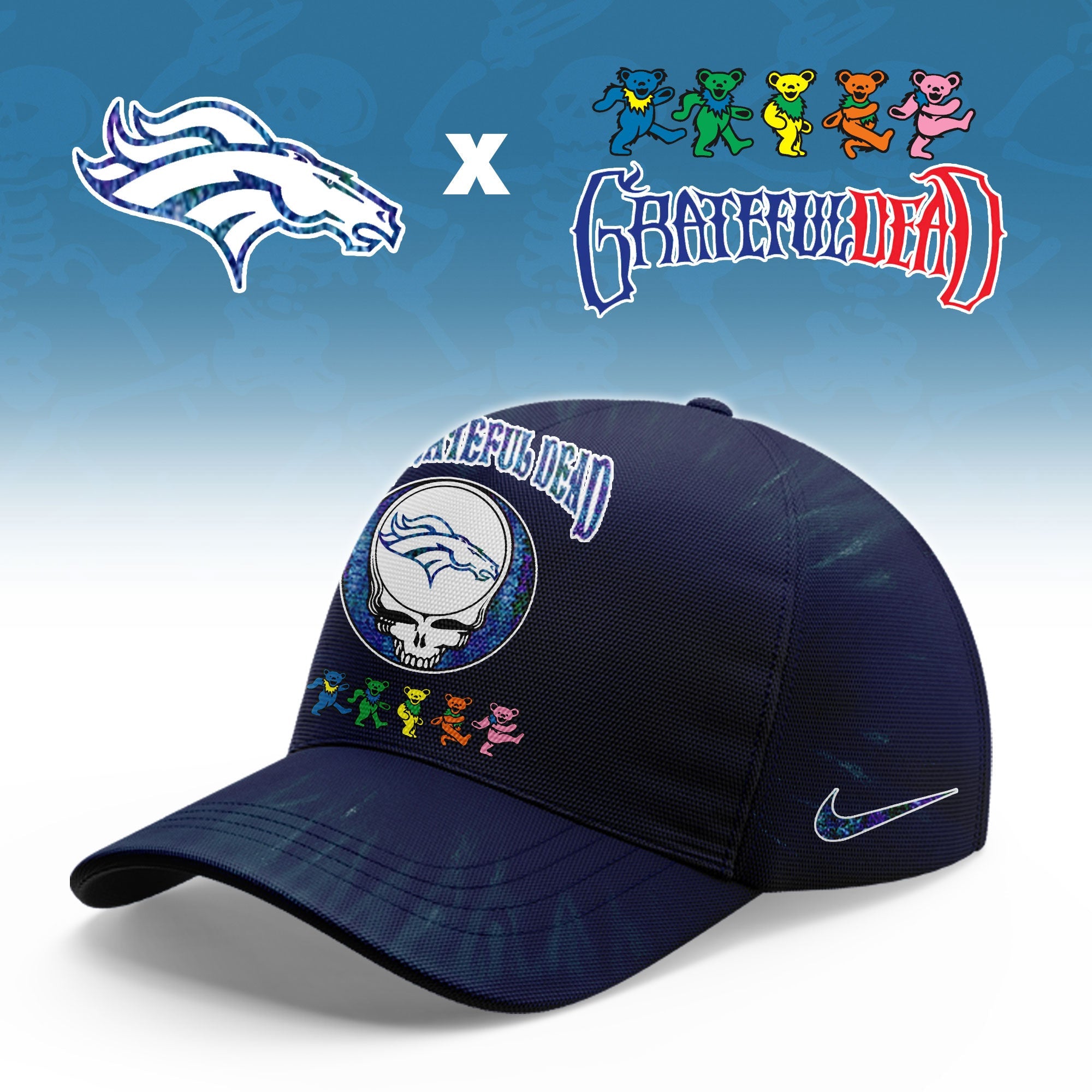 _Denver Broncos  Grateful Dead Limited Hoodie