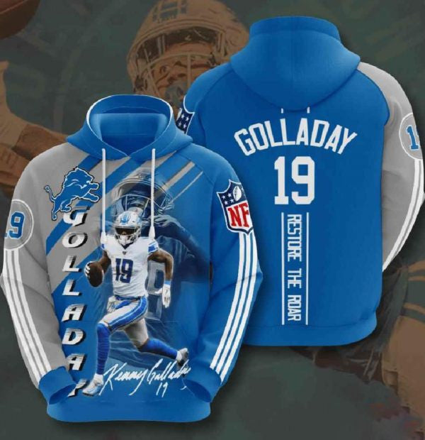 FootbalNfl Detroit Lions 3D Hoodie