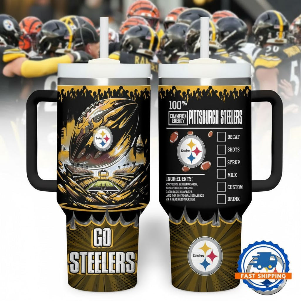 PIT Steelers Champion Energy Tumbler Handle Cup 40oz